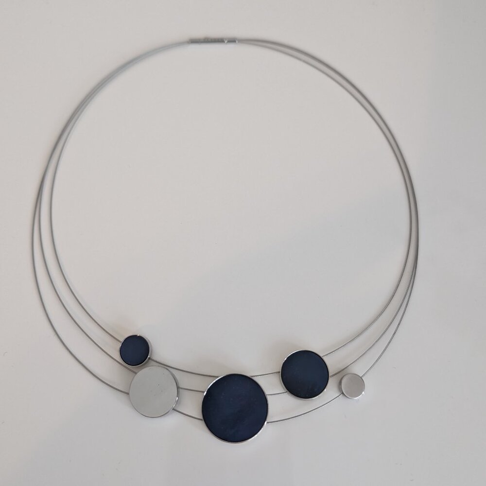 Skagen Modern Designer Agnethe Silver-Tone Mother-of-Pearl Necklace 16"